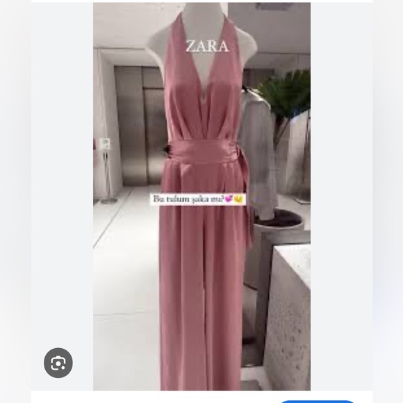 ZARA SATIN EFFECT JUMPSUIT WITH BELT - Picture 5 of 16